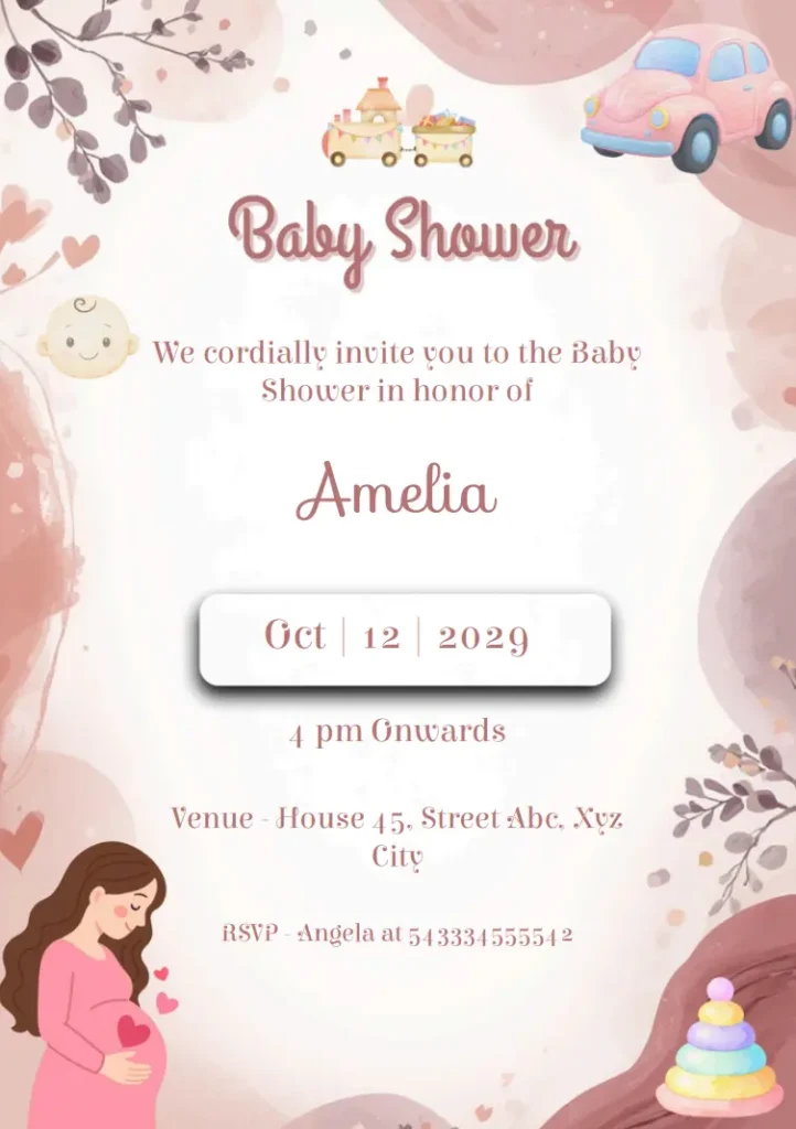 baby shower invitation charming design