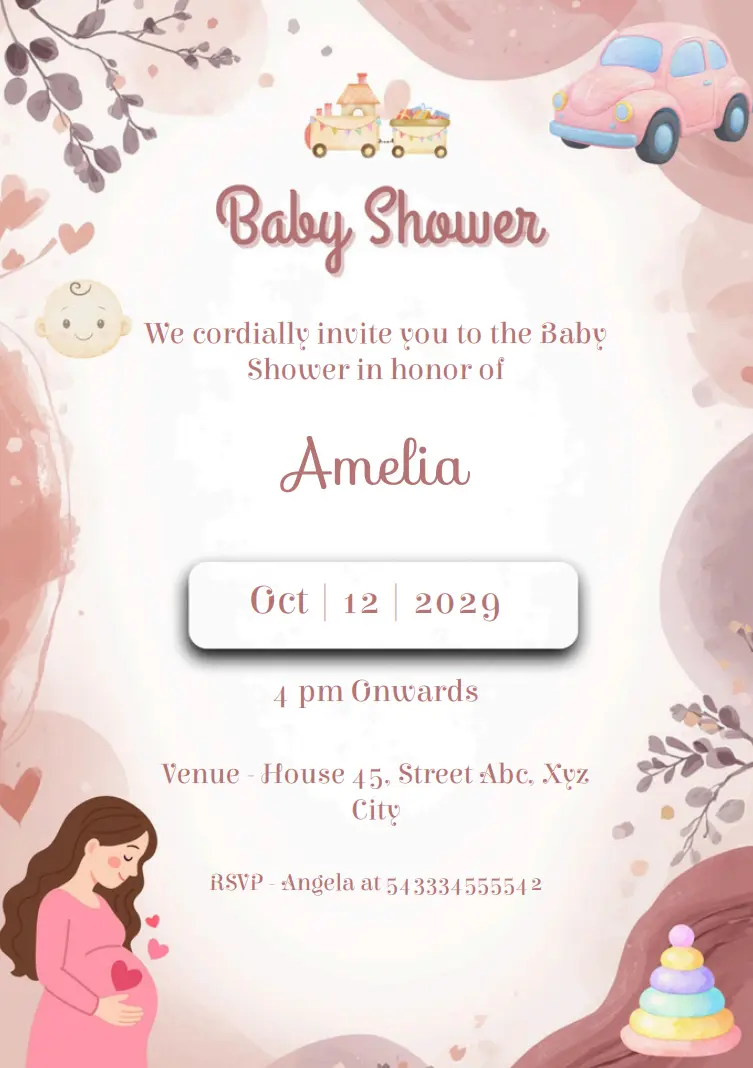 baby shower invitation charming design